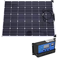 Panel solar flexible de 150 W- panel solar monocristalino flexible con controlador de 20 A y cable de 10 m
